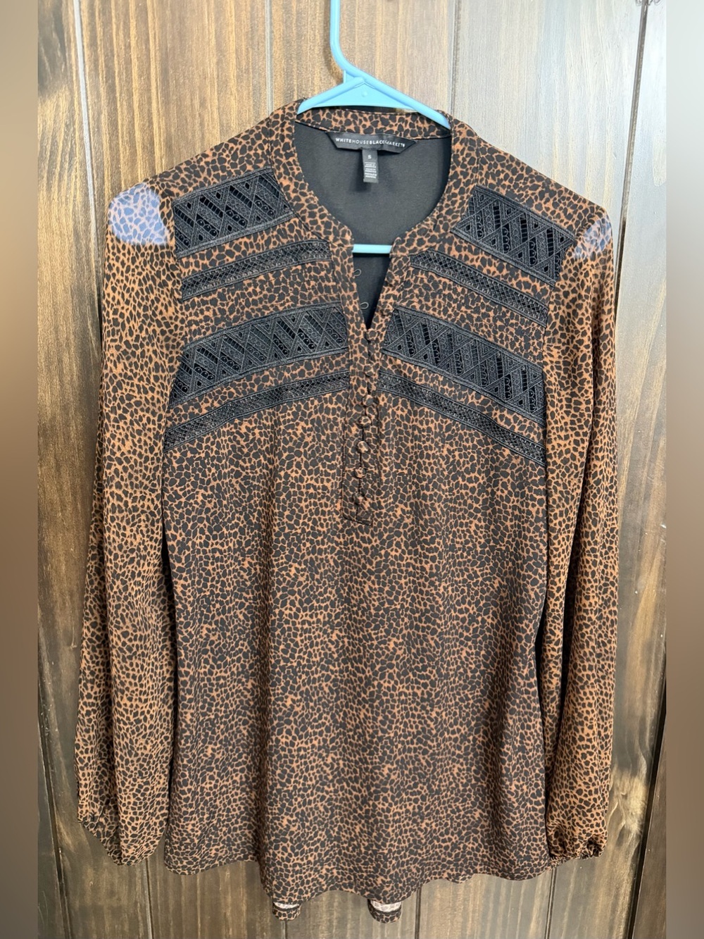 Leopard Print Tunic with sheer sleeves-Small - Picture 4 of 7